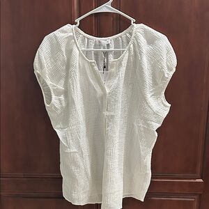 Current Air Textured White Blouse